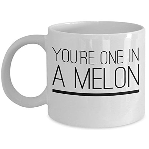 Watermelon 11 oz Coffee Mug - You're One In A Melon White Ceramic Gift