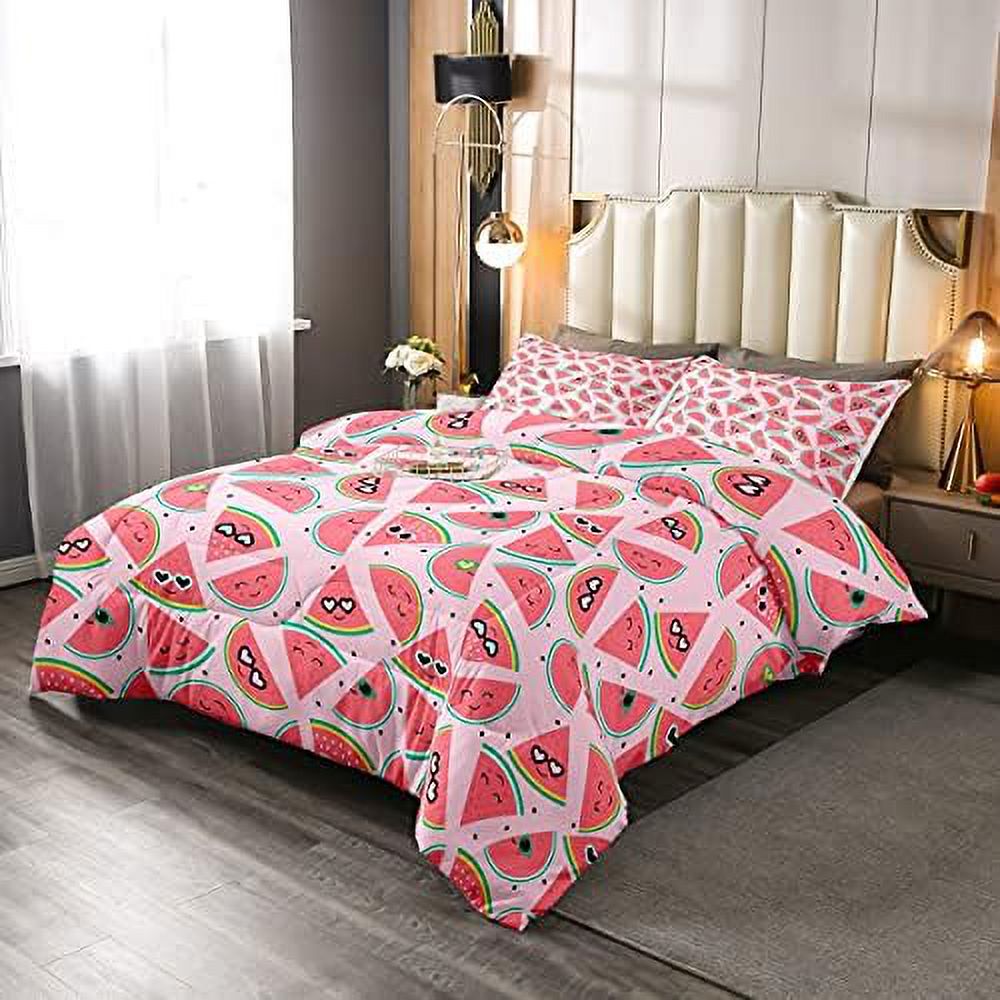 Watermelon Comforter Set Cartoon Watermelons Bedding Set Funny Red