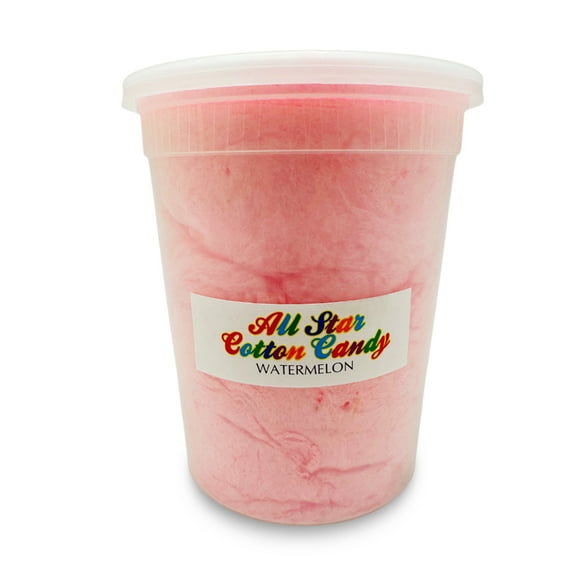 Watermelon Cotton Candy – Refreshing, Fluffy Treat in a 32 oz Tub (2.6 oz Cotton Candy Inside)