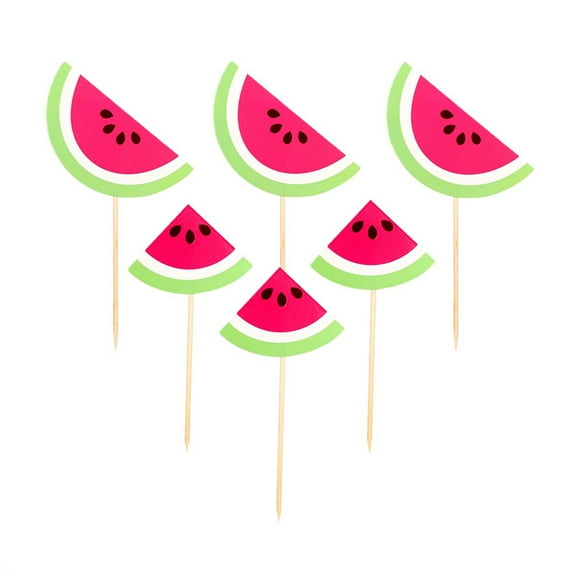 Watermelon Cupcake Toppers 36pcs for Summer Fruit Themed Party