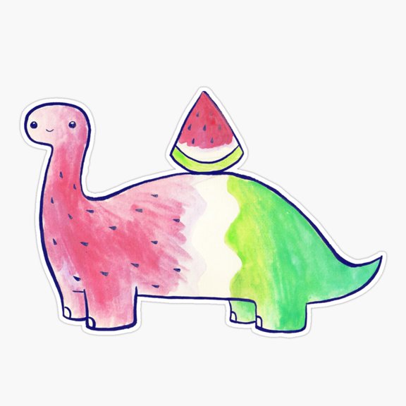 Watermelon Cute Animal Decor Art Retro Style Vinyl Sticker