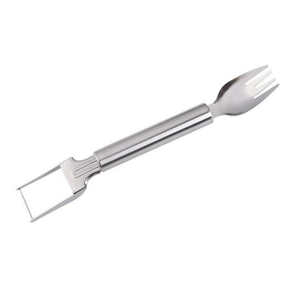 Watermelon Cutter, 2-In-1 Stainless Steel Fruit Cutter, Dual Head Watermelon fork Slicer Tool, Summer Kitchen Fruit Cutting Gadget Sliver