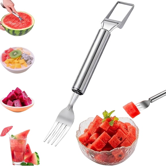 Watermelon Cutter, 2-in-1 Dual Head Watermelon Cutter Tool, Portable Multi-Functional Watermelon Melon Cutter Knife Tool for Home, Party, Camping Use