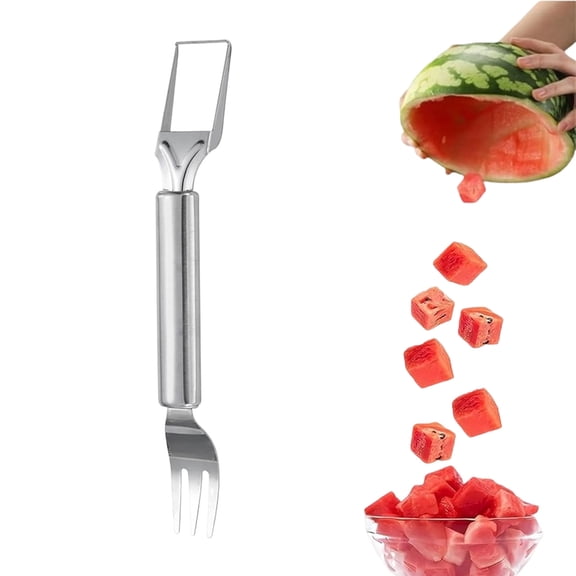 Watermelon Cutter, 2-in-1 Stainless Steel Fruit Cutter, Portable & Multi-Functional Watermelon Melon Cutter Knife Tool for Home, Party, Camping Use