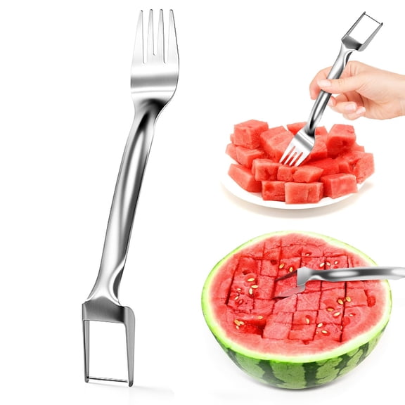 Watermelon Cutter Slicer Fruit Tool - 2-in-1 Stainless Steel Fruit Cube Cutter,for Watermelon, Mango, Pitaya – Portable