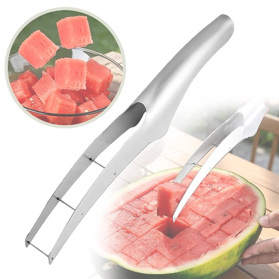 Watermelon Cutter Slicer,Stainless Steel Watermelon Cube Cutter,Fun Fruit Knives Salad Melon Baller (1Pc)