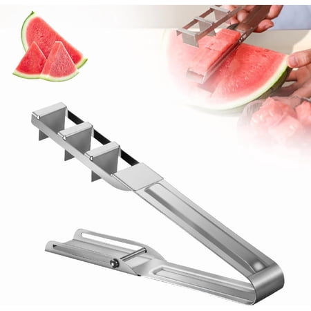 Watermelon Cutter Slicer Tool, Watermelon Cube Cutter Quickly Safe Watermelon Knife Cut Watermelon Into Cubes, Stainless Steel Watermelon Cutting for Fruit Salad and Melon Kitchen Gadget (1 PCS)