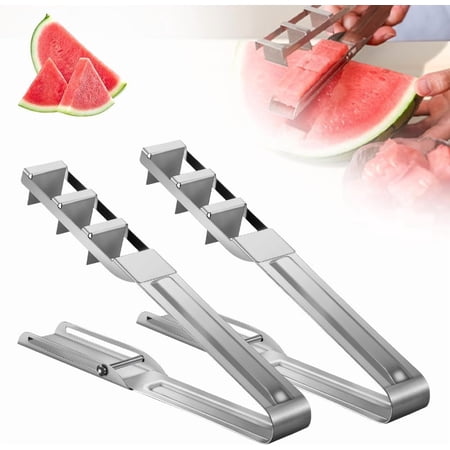 Watermelon Cutter Slicer Tool, Watermelon Cube Cutter Quickly Safe Watermelon Knife Cut Watermelon Into Cubes, Stainless Steel Watermelon Cutting for Fruit Salad and Melon Kitchen Gadget (1 PCS)