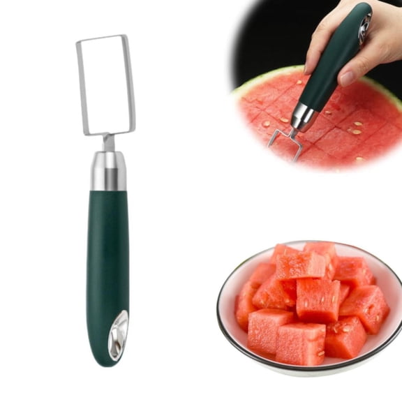 Watermelon Cutter,Watermelon Slicer,Watermelon Cutter Slicer Tool,Stainless Steel Watermelon Cube Cutter Quickly Safe Watermelon Knife,Fun Fruit Knives Salad Melon Baller for Kitchen Gadget 7"