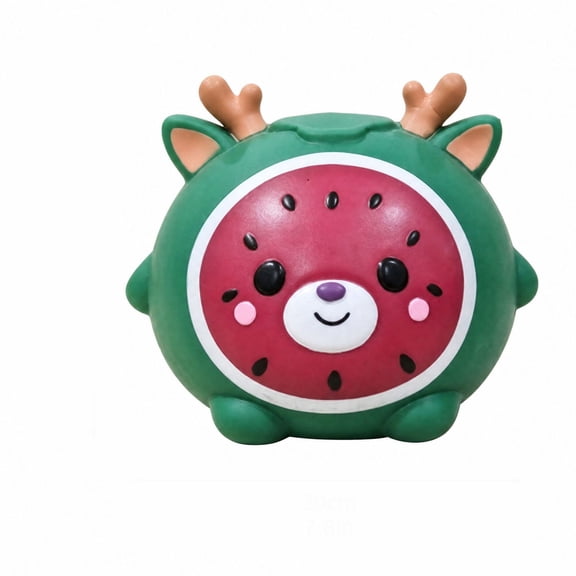 Watermelon Deer Squeeze Fidget, Deer Shaped Squishy Sensory Ball, Soft Squeezy Hand Activity, Fruit Inspired Animal Fidget For Calming