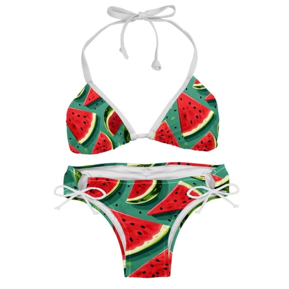Watermelon Detachable Sponge Adjustable Strap Bikini Set Swim Wear 2-Pack Beach Swimsuit