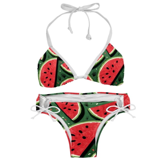 Watermelon Detachable Sponge Adjustable Strap Bikini Set Two-Pack, Great for All Scenes, One-Piece Swimsuits, Swim Suits