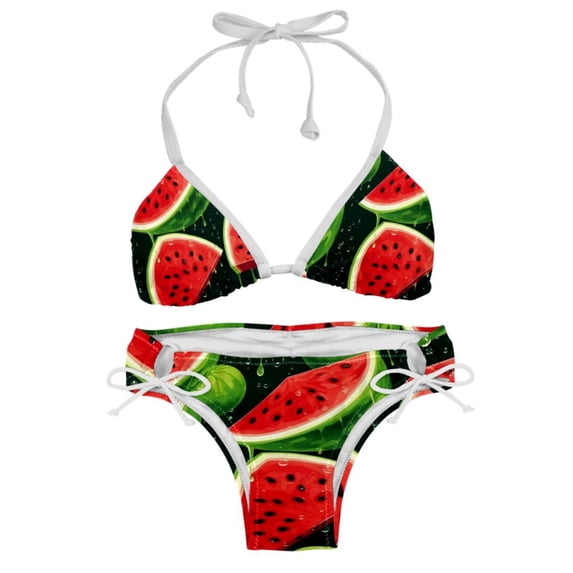 Watermelon Detachable Sponge Adjustable Strap Bikini Set Two-Pack Swimsuits for All Occasions