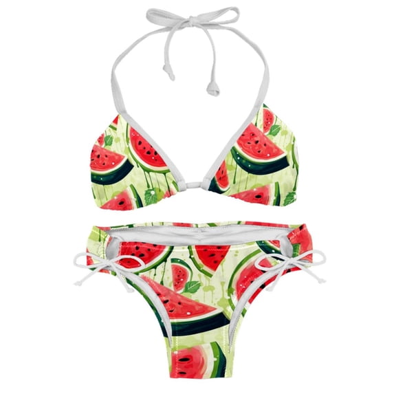 Watermelon Detachable Sponge Adjustable Strap Bikini Set Two-Pack Swimsuits for Women