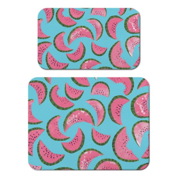 Watermelon Dish Drying Mat, Tropical Summer Fruit Pattern Cute Aesthetic Kitchen Mat