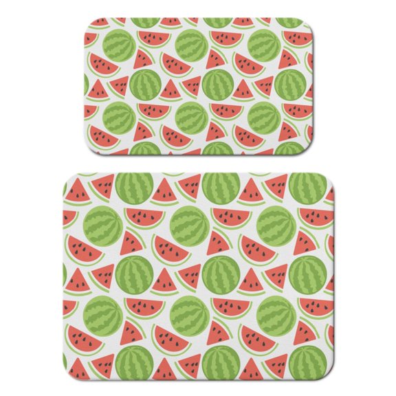 Watermelon Dish Drying Mat, Tropical Summer Fruit Pattern Cute Aesthetic Kitchen Mat