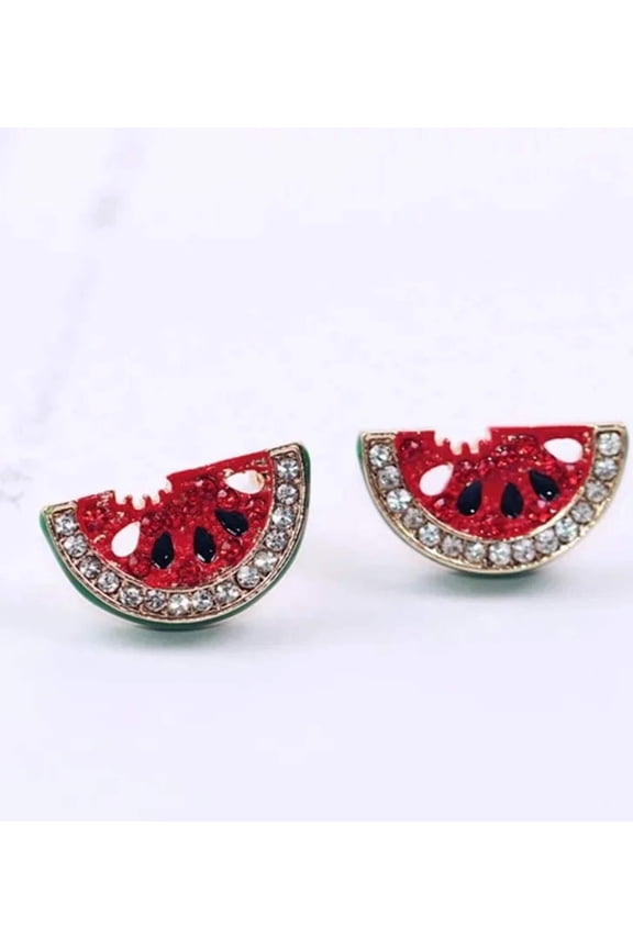 Watermelon Dreams Stud Glitzy Earring