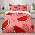 thumbnail image 1 of Watermelon Duvet Cover Set Fresh Fruit Pink Green Style Comforter Cover for Kids Women Polyester Bedding Set King Size, 1 of 5