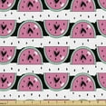 thumbnail image 1 of Ambesonne Watermelon Fabric by the Yard Upholstery, Slices with Hearts, 5 Yards, Charcoal Grey Mint Green, 1 of 4