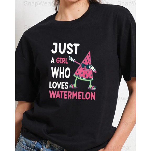 Watermelon Face Dabbing Just Girl Who Loves WaterMelon Day Summer T-Shirt, SW, Hoodie Unisex, up to 5XL