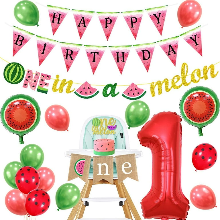 One in a melon first 1st birthday party balloons decoration on sale supplies watermelon