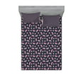 thumbnail image 1 of Watermelon Fitted Sheet & Pillow Sham Set, Continuous Summer Fruit as Half Round and Triangular Slices, Decorative Printed 6 Piece Bedding Decor Set, King, Dark Blue Grey Multicolor, by Ambesonne, 1 of 3