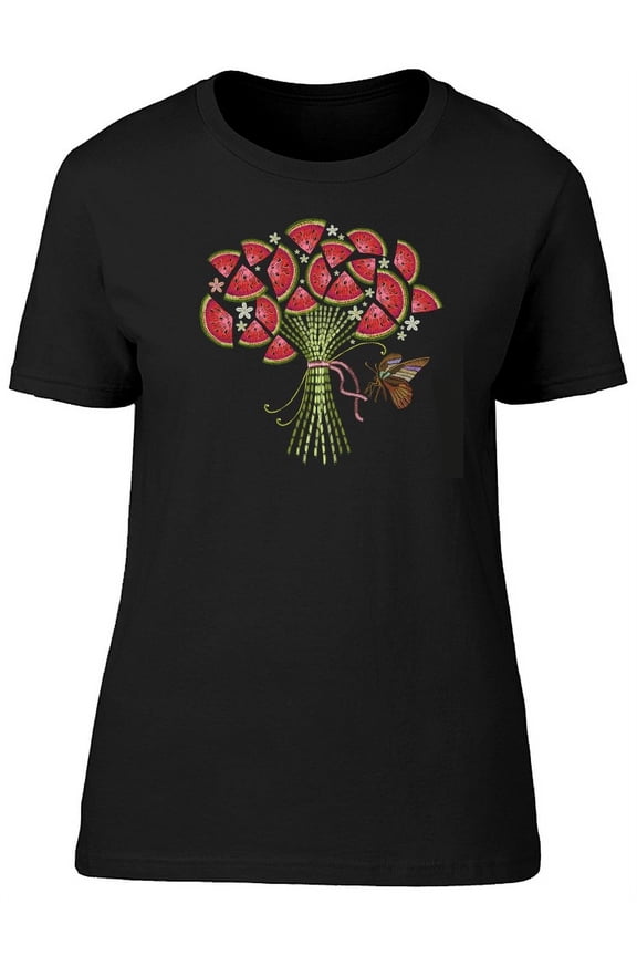 Watermelon Floral Bouquet T-Shirt Women -Image by Shutterstock, Female XX-Large