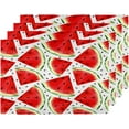 thumbnail image 1 of Watermelon Food Placemats Set of 4 Table Mats Washable Placemat Waterproof Place Mats for Home Party Dining Table Decor 18x12 in, 1 of 5