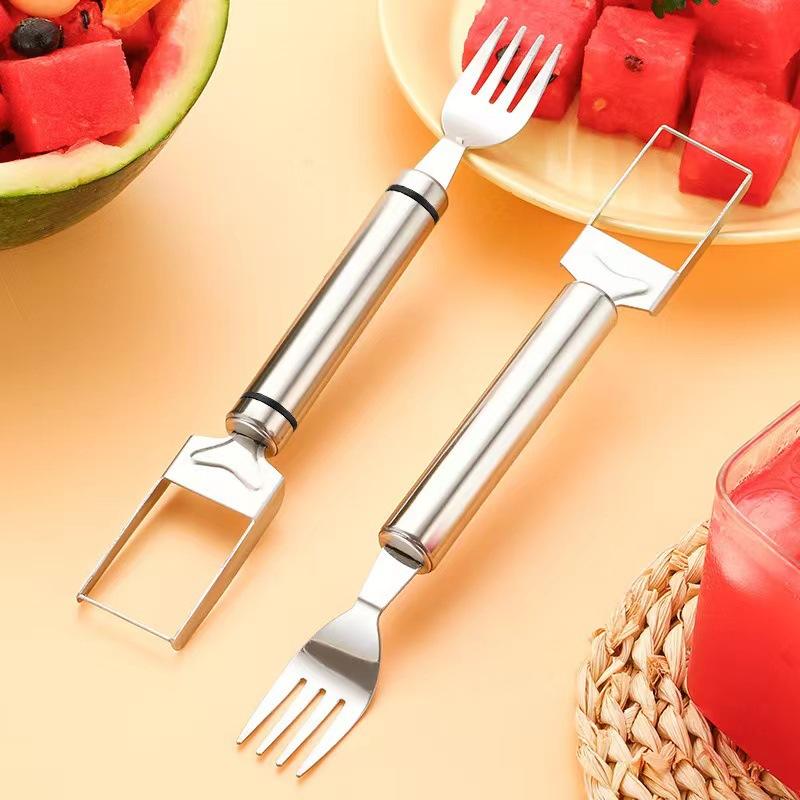 Fork Cutter Watermelon Fork Slicer Cutter Slicer Tool, 2 - in - 1 Stainless Steel ...