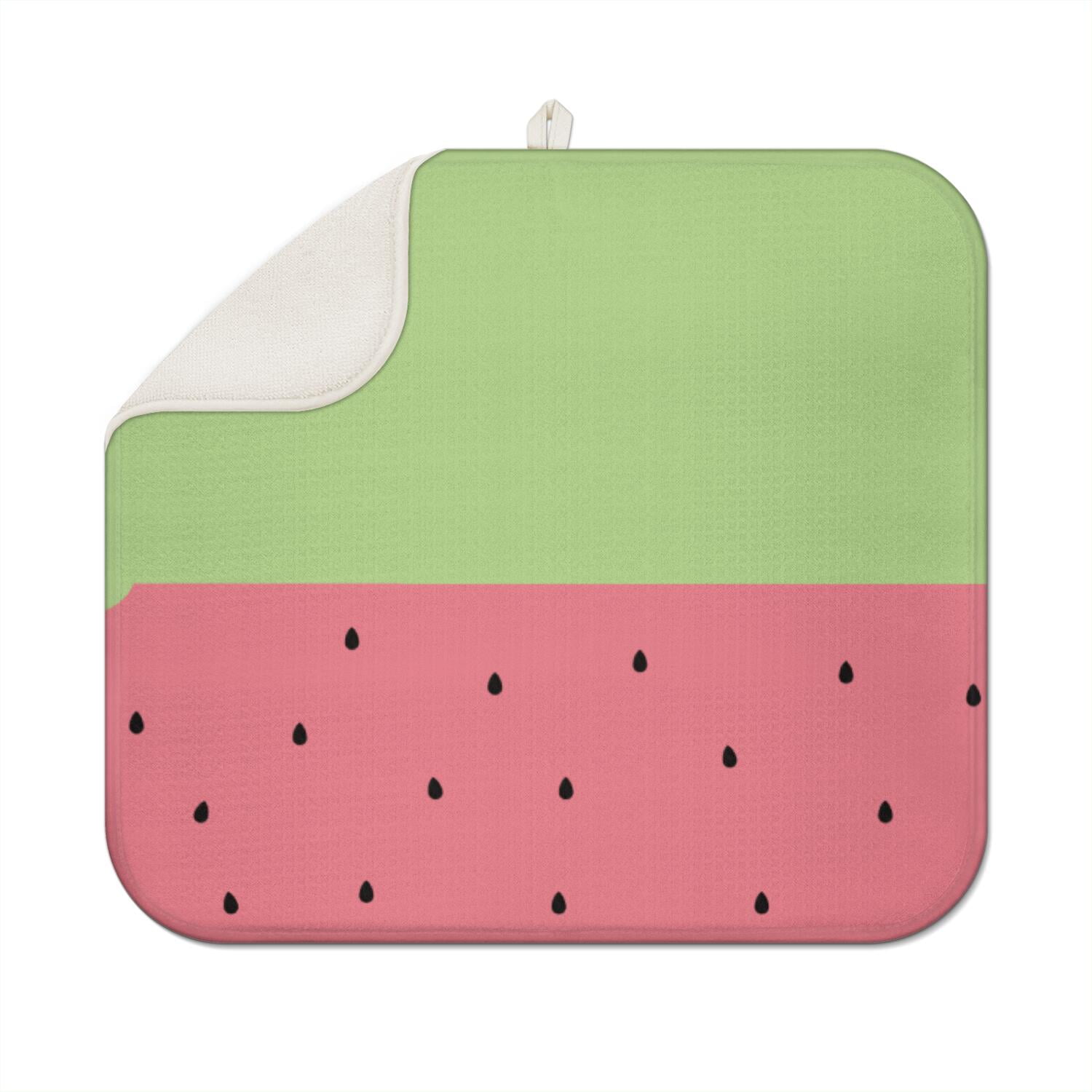 Watermelon Button Mat Watermelon Fruit Dish Drying Mat – Summer Tropical Watermelon Print ...