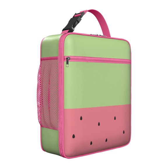 Watermelon Fruit Insulated Lunch Bag – Fresh Summer Tropical Pattern with Cute Geometric Design, Waterproof Bento Tote for School, Office, or Outdoor Adventures