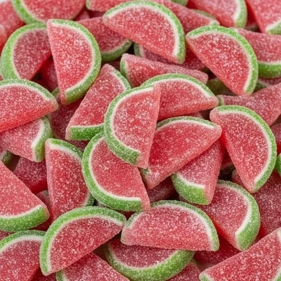 Watermelon Fruit Slices Candy, Soft Chewy Sugar-Coated Jelly Candy, 1lb