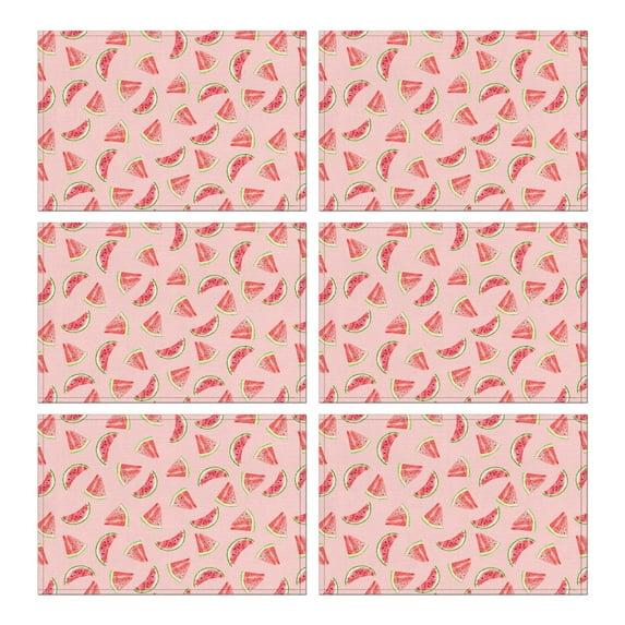 Watermelon Fruits Summer Placemats for Dining Table Table Mats for Indoor Kitchen Dining Rustic Vintage Table Mats