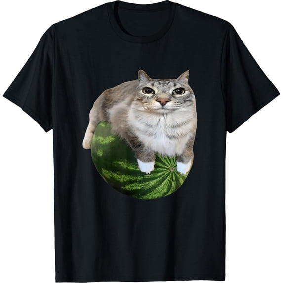 Watermelon Funny Cat Silly Cat Meme Unisex T-Shirt