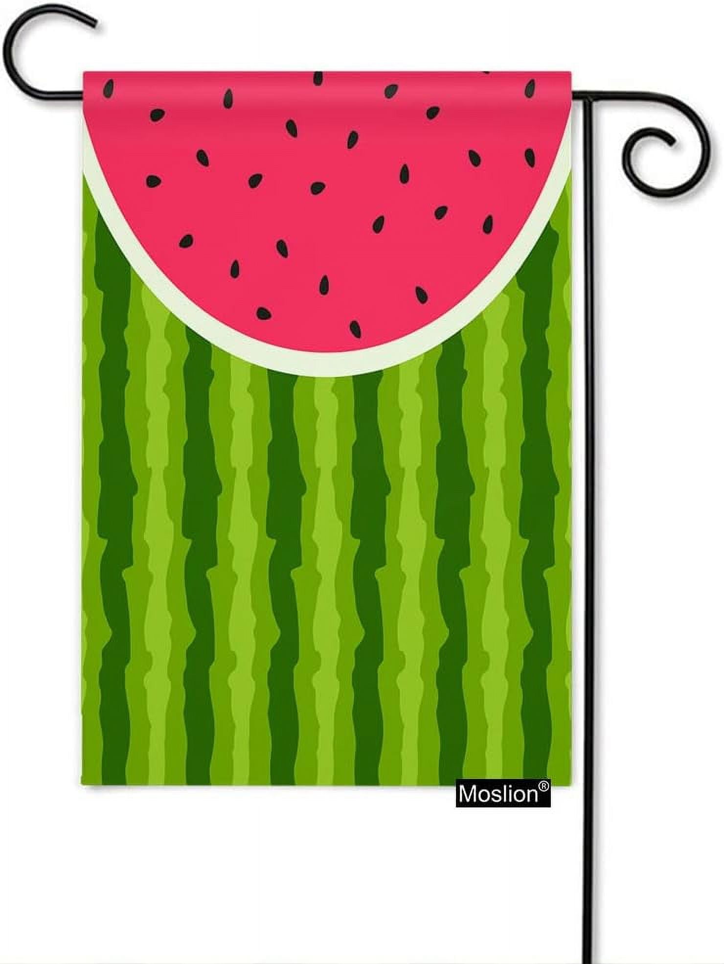 Watermelon Garden Flags Double Sided Summer Fruit with Black Seeds Red