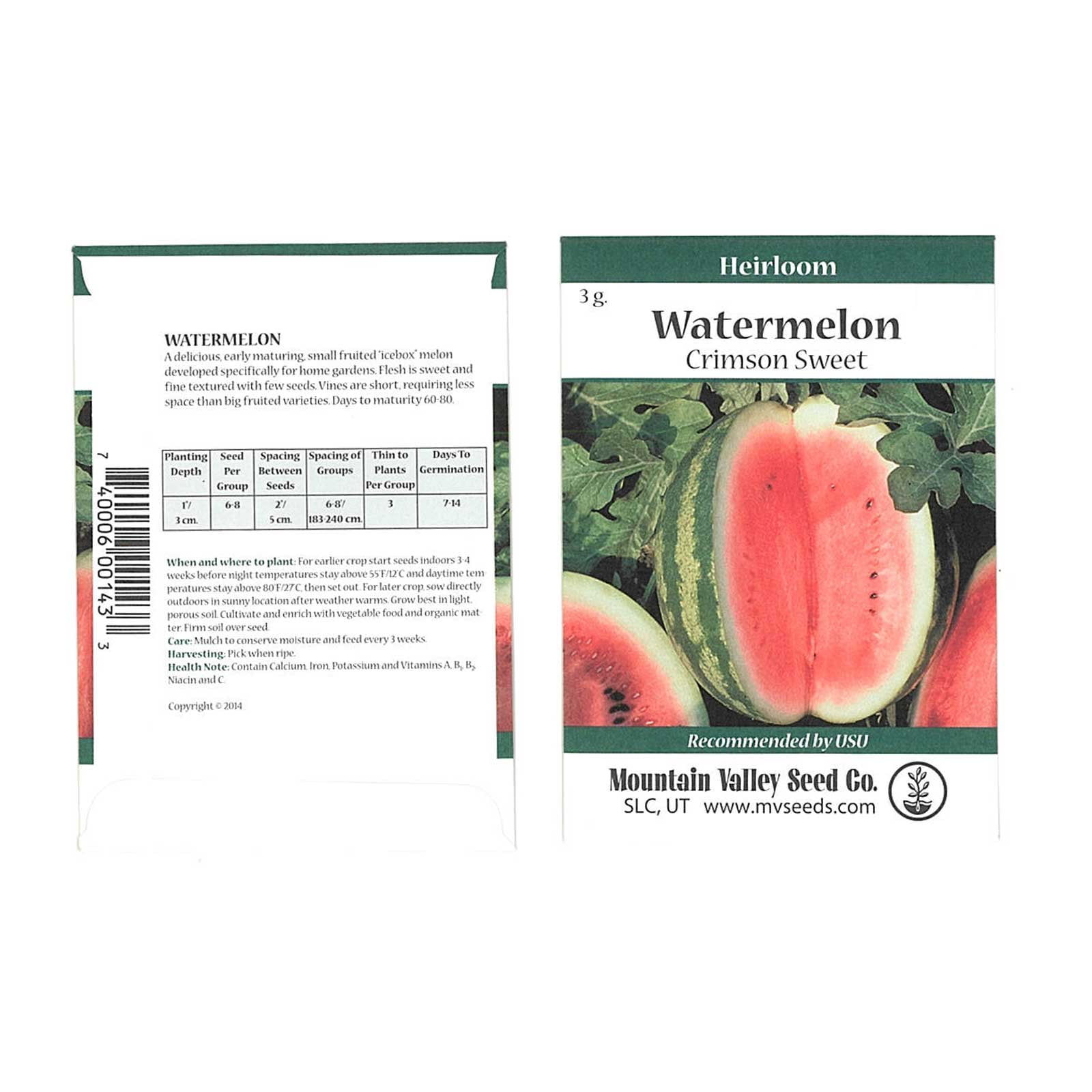 Mountain Valley Seed Company 745 Watermelon Plant Seeds, Non