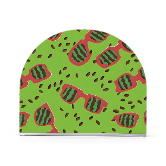 Watermelon Glasses Pattern Napkin Holder Acrylic Napkin Dispenser Clear Modern Tabletop for Kitchen Counter 2 Pack
