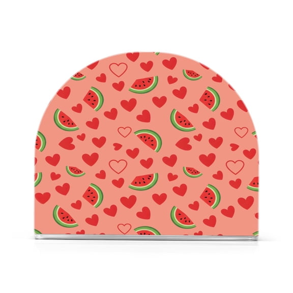Watermelon Heart Pattern Napkin Holder Acrylic Napkin Dispenser Clear Modern Tabletop for Kitchen Counter 2 Pack