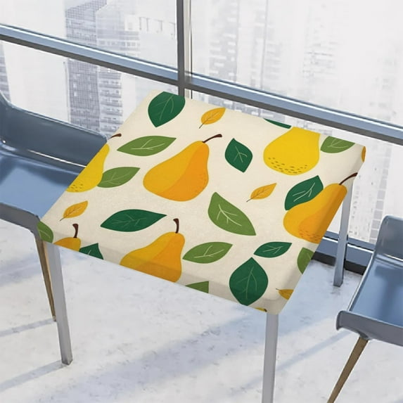 Watermelon Ice Lolly Square Fitted Table Cover Elastic Tablecloth Reusable Waterproof Fabric Table Cloth for Dining Kitchen Party Indoor Outdoor, 34X34 Inch