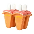 thumbnail image 1 of Watermelon Ice Popsicle Molds Set with Handles, 4-Pack Easy Release Reusable Silicone Popsicle Makers, Drip-Proof DIY Homemade Ice Cream Fruit Popsicle Trays for Kids & Family Gatherings, 1 of 2