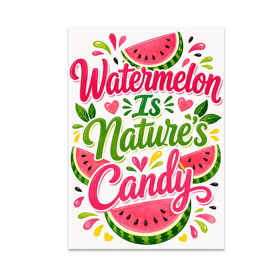 Watermelon Is Nature's Candy Wall Art - Seasonal Fruit Enthusiast - 13x19 Poster Print