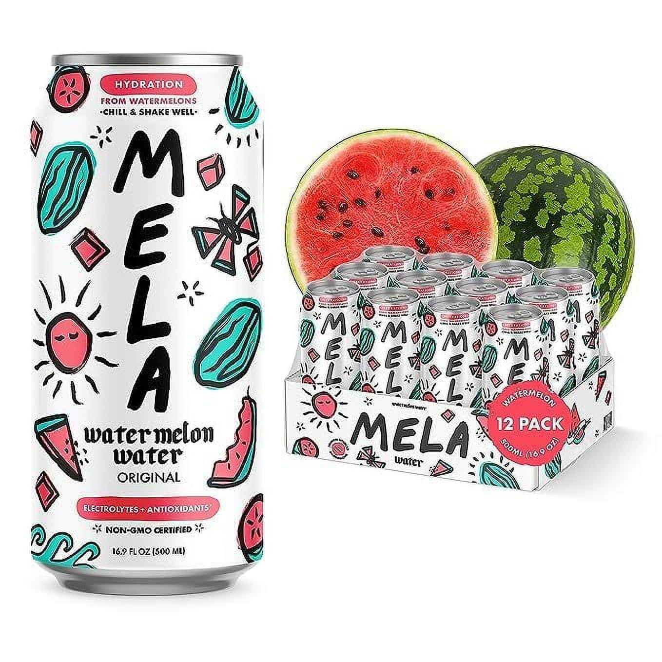 Watermelon Juice Drink, Electrolytes \u0026 Antioxidants, Refreshing Hydration, Coconut Water Alternative, Vitamin C,16.9 fl oz (Pack of 12)