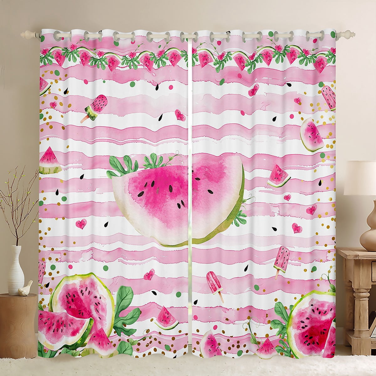 Watermelon Kids Adults Window Curtain,Boys Girls Summer Fruits Window ...