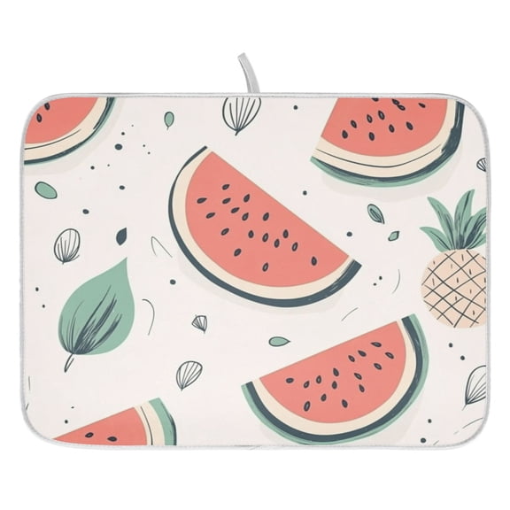Watermelon Leaves Dish Drying Mat for Kitchen, Quick Drying Absorbent Soft Durable 16" x 18"