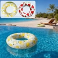 thumbnail image 1 of Watermelon Lemon Pattern Inflatable Swim Ring, Extra Thick Anti Roll Swimming Float, Colorful Summer Swimming Accessory, Durable PVC Water Lounge, Suit for Pool Beach Lake Vacation, B-Red, 1 of 7