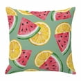 thumbnail image 1 of Watermelon Lemon Throw Pillow Cover Summer Watercolor Fruit Cotton Linen Cushion Cover Throw Pillow Case with Invisible Zipper for Couch Sofa Bed Chair Car 20x20 Inch, 1 of 9