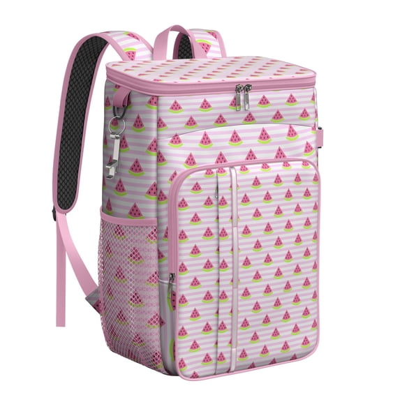 Watermelon Lover Backpack Cooler, Fresh Fruit Pattern Insulated Lunch Bag, Leakproof for Beach, BBQ, and Summer Party