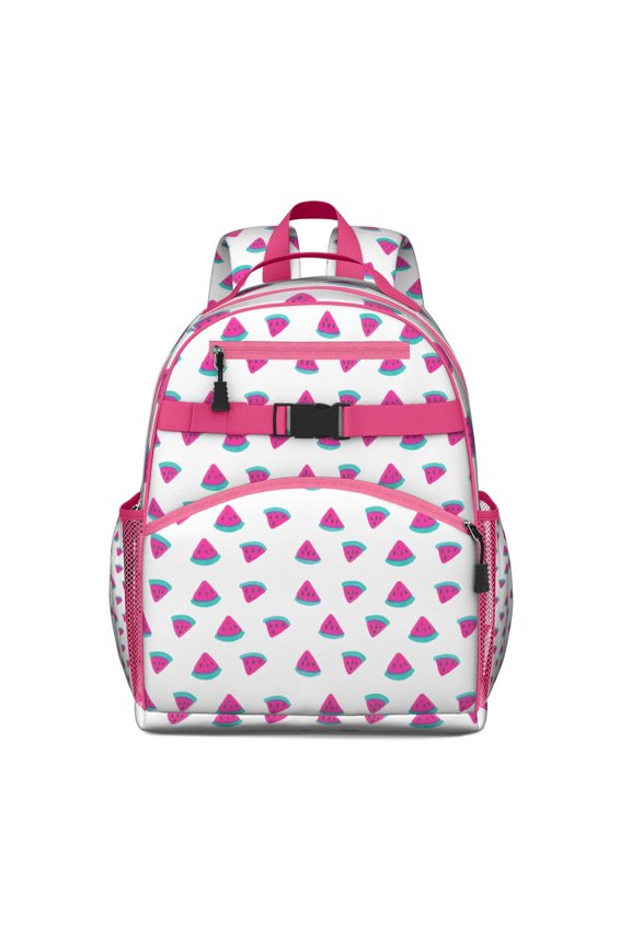 Watermelon Lovers Backpack - Cute Tropical Print Waterproof School Bag with Chest Strap & Spacious Compartment