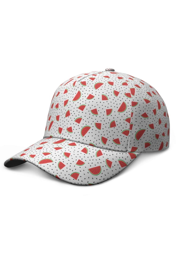 Watermelon Lovers Cute Summer Tropical Fruit Pattern Print Aesthetic Sunshine Beach Summer Party Fresh Geometric Refresh Baseball Cap Adjustable