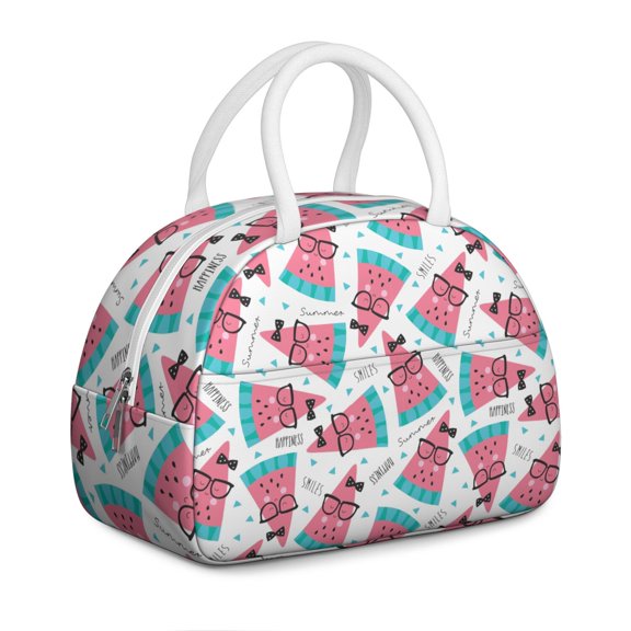 Watermelon Lovers Insulated Lunch Bag, Reusable Thermal Cooler Tote with Fresh Watermelon Print, Ideal for Work, Travel, and Beach Days